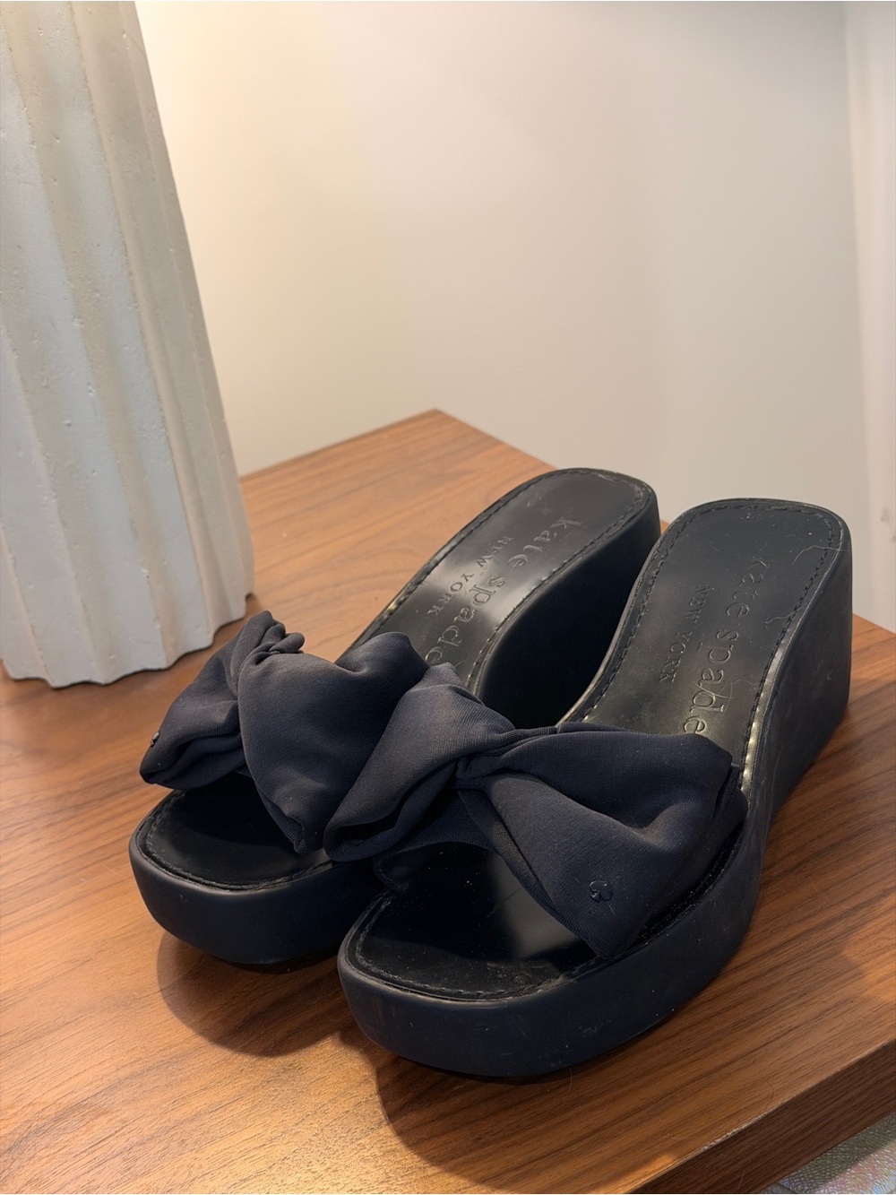 Kate Spade Black Platform Sandals With Bow Size 6 women’s